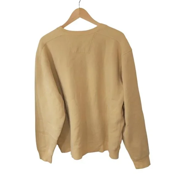 Eddie Bauer Embroidered Logo Fleece Sweatshirt Men’s XL Tan Pullover - Picture 2 of 10